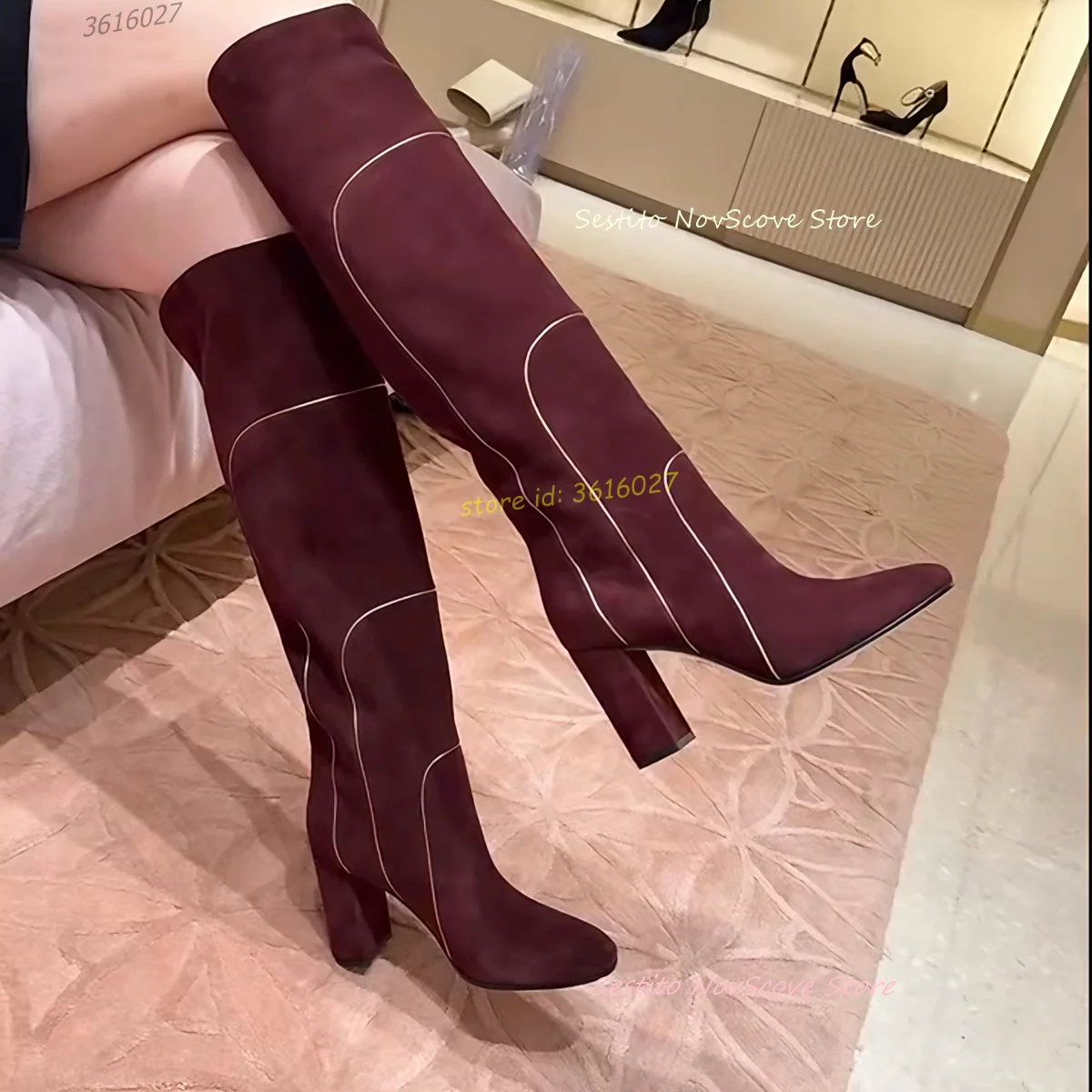 burgundy suede knee high boots gold stripes decor pointy toe long booties block high heels sewing sexy women fashion booties
burgundy suede knee high boots gold stripes decor pointy toe long booties block high heels sewing sexy women fashion booties