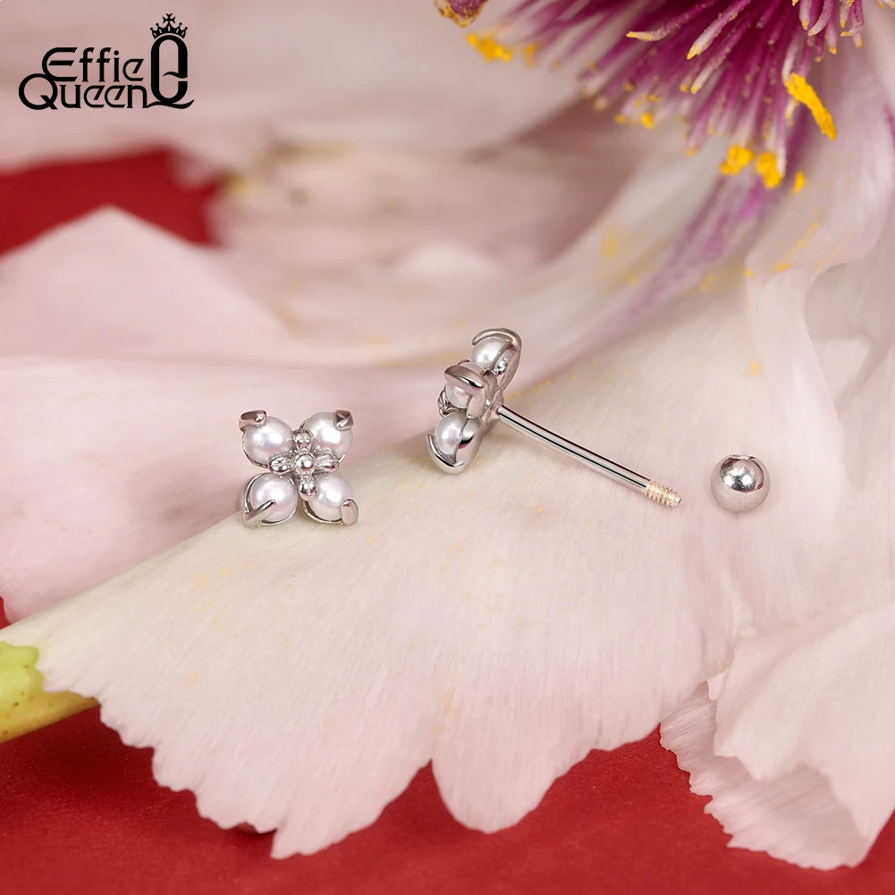 EFFIE QUEEN 925 Sterling Silver Flower Stud Earrings Vintage Freshwater Pearl Flower Earrings Cute Sweet Fine Jewelry GPE132
EFFIE QUEEN 925 Sterling Silver Flower Stud Earrings Vintage Freshwater Pearl Flower Earrings Cute Sweet Fine Jewelry GPE132