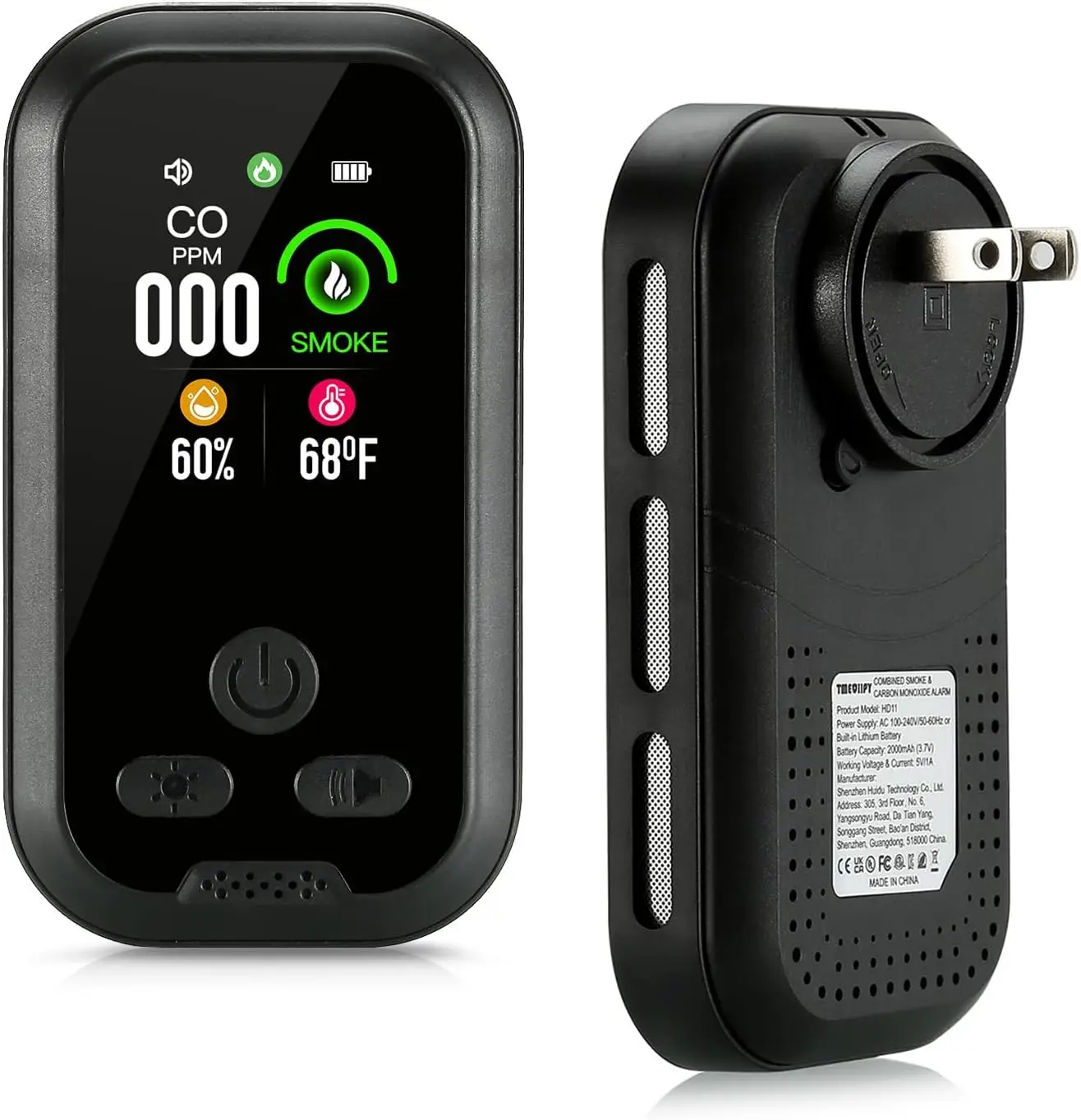 4-in-1 Plug-in CO Smoke Alarm with HD Screen, Monitors Gas, Temp, Humidity for Home Travel Camping RV
4-in-1 Plug-in CO Smoke Alarm with HD Screen, Monitors Gas, Temp, Humidity for Home Travel Camping RV