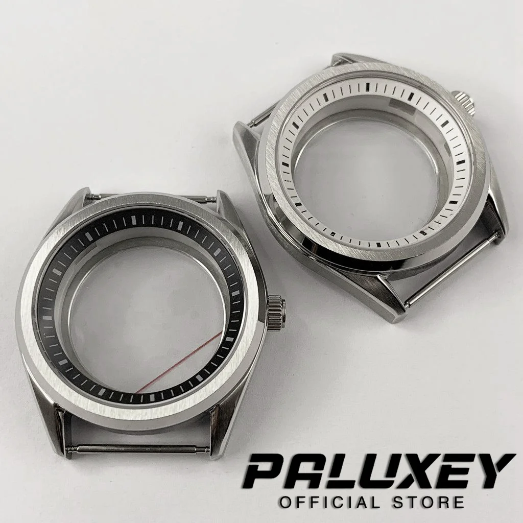 40mm Silver Sapphire Glass Stainless Steel Black White Chapter Ring Watch Case Fit NH35 NH36 4R35 4R36 NH34 NH38 NH39 Movement
40mm Silver Sapphire Glass Stainless Steel Black White Chapter Ring Watch Case Fit NH35 NH36 4R35 4R36 NH34 NH38 NH39 Movement