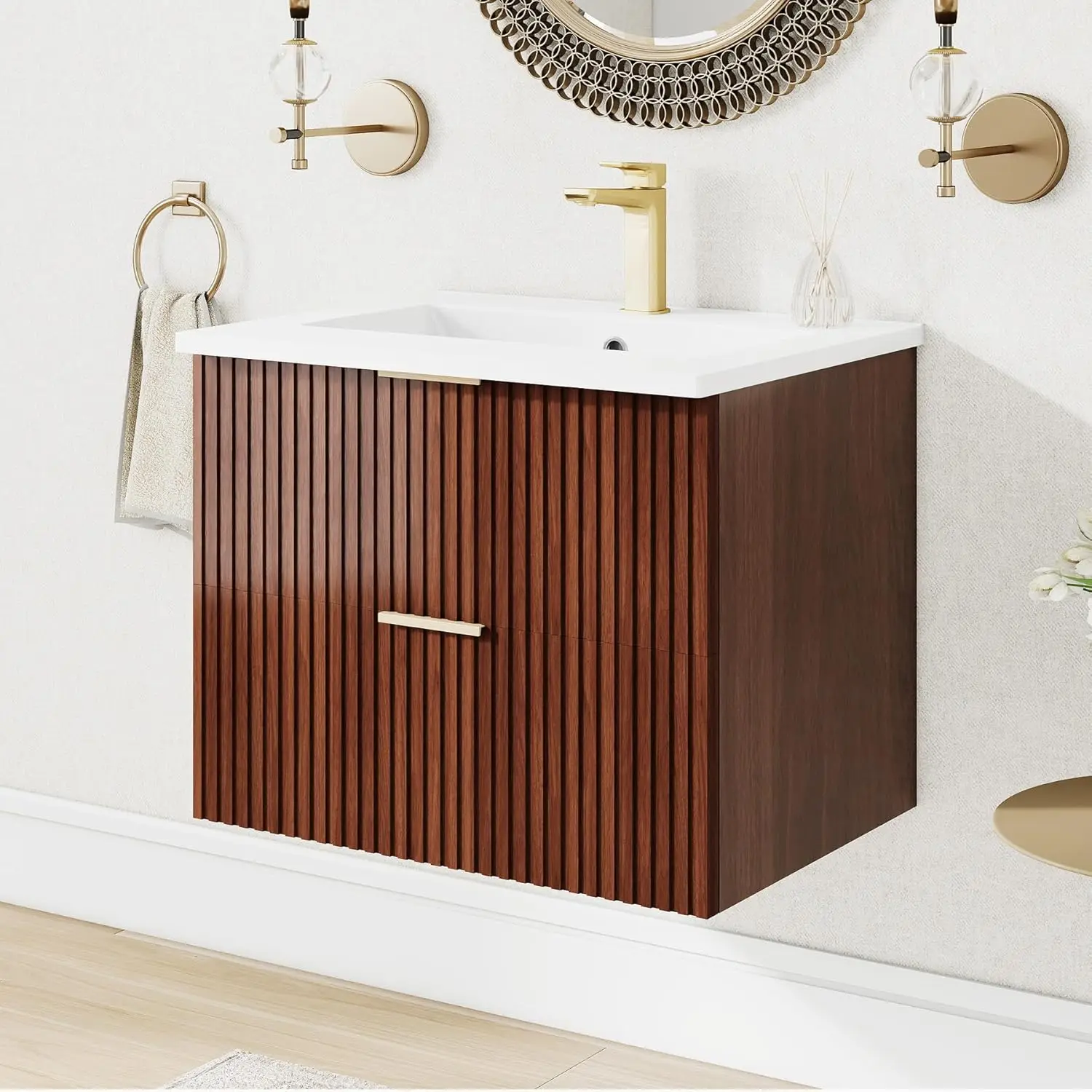 Bathroom Vanity with Sink 24 Inch, Floating Wall Mounted Vanity Cabinet with Ceramic Sink, Modern Space-Saving Storage, Custom
Bathroom Vanity with Sink 24 Inch, Floating Wall Mounted Vanity Cabinet with Ceramic Sink, Modern Space-Saving Storage, Custom