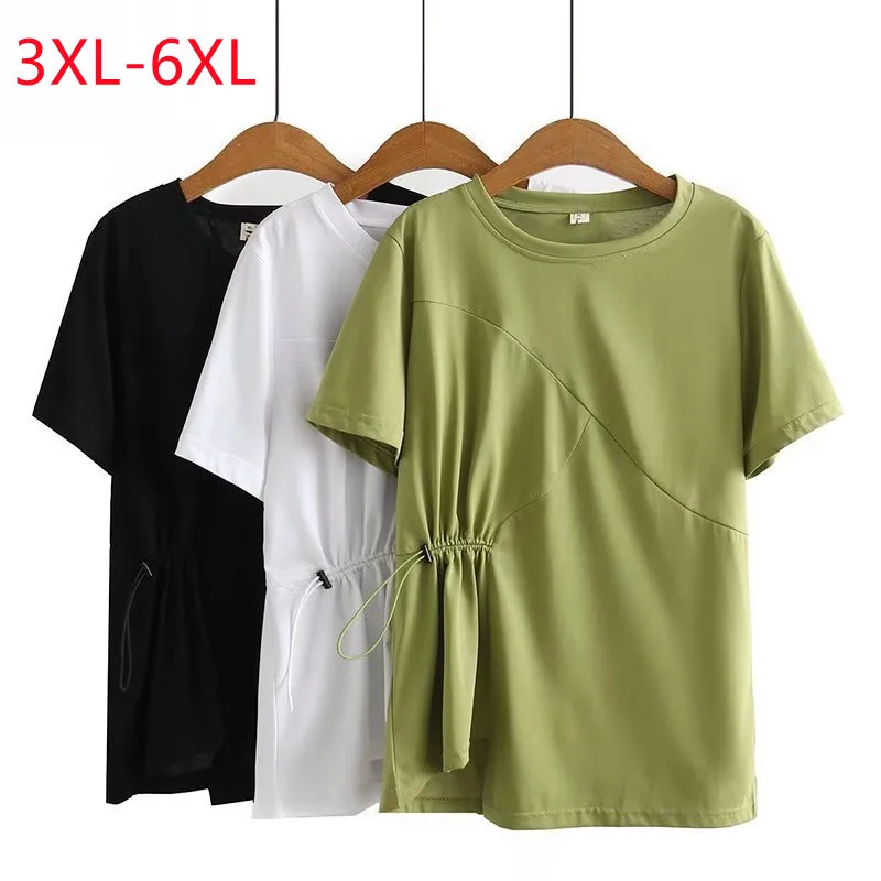 2022 large women's summer new fashion side waist drawstring Plus Size short sleeve T-shirt 3XL 4XL 5XL 6XL
2022 large women's summer new fashion side waist drawstring Plus Size short sleeve T-shirt 3XL 4XL 5XL 6XL