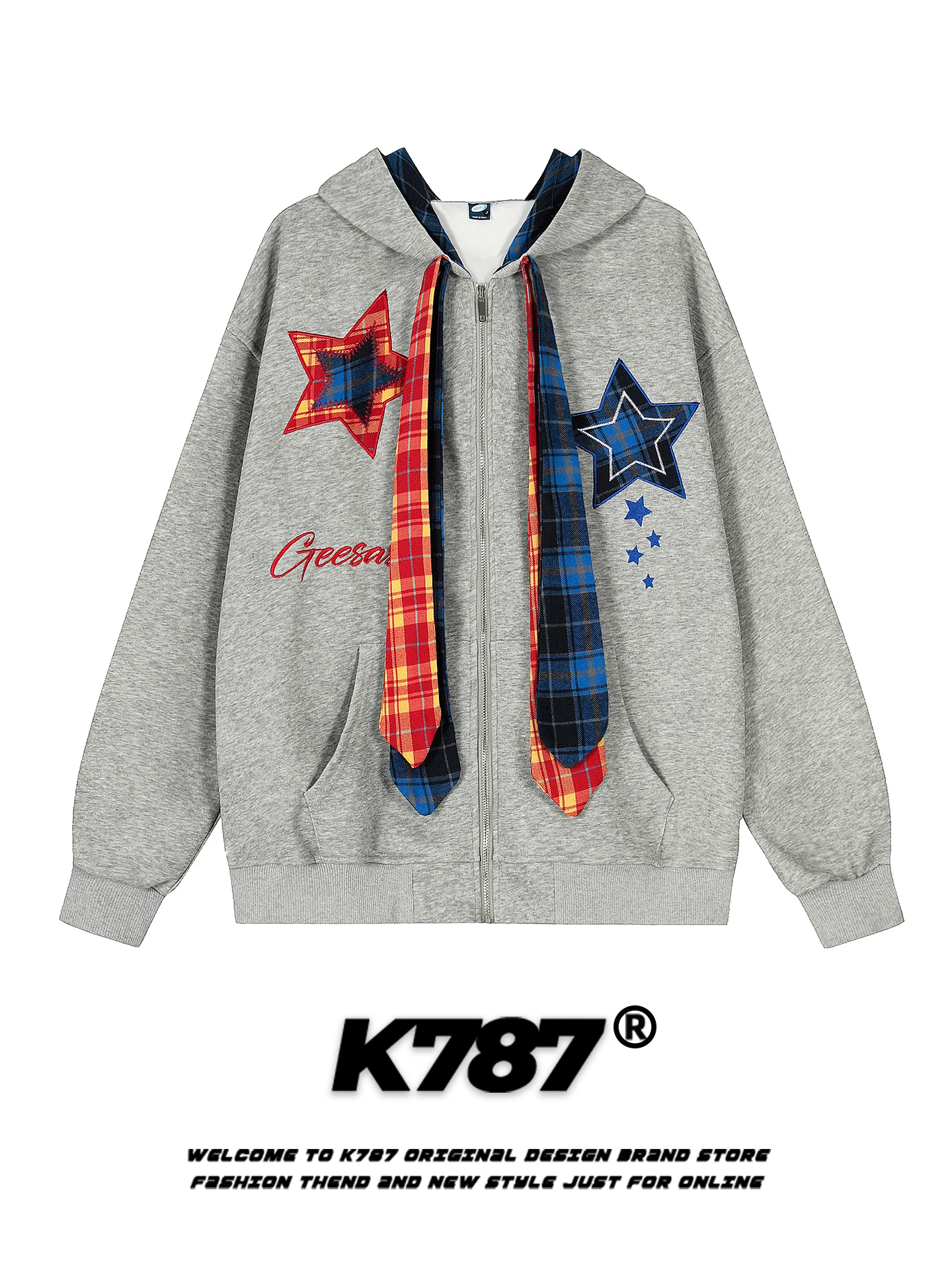 American Style Streetwear Plaid Tie Dye Hoodie Couples Jacket Women's Embroidery Zipper Loose Fit Autumn Winter Sweatshirt
American Style Streetwear Plaid Tie Dye Hoodie Couples Jacket Women's Embroidery Zipper Loose Fit Autumn Winter Sweatshirt