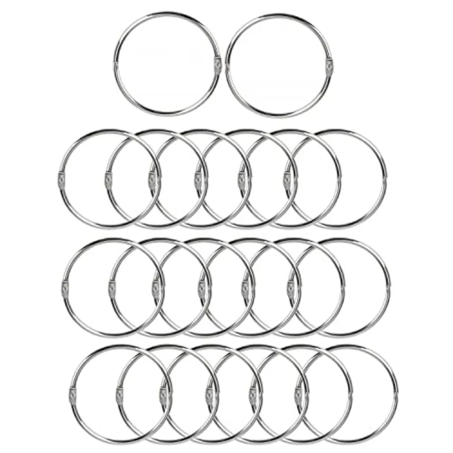 Loose Leaf Binder Rings Office Book Ring Clips 2 inch 20 Pack for Index Cards Note Paper Metal Nickel Plated (Silver)
Loose Leaf Binder Rings Office Book Ring Clips 2 inch 20 Pack for Index Cards Note Paper Metal Nickel Plated (Silver)