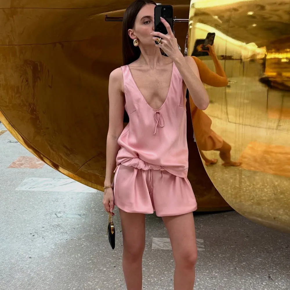 Talenza Casual Women Shorts Set Summer Fashion Tank Top Loose Shorts Set Solid Y2k Streetwear Vacation Female Shorts Set Outfits
Talenza Casual Women Shorts Set Summer Fashion Tank Top Loose Shorts Set Solid Y2k Streetwear Vacation Female Shorts Set Outfits