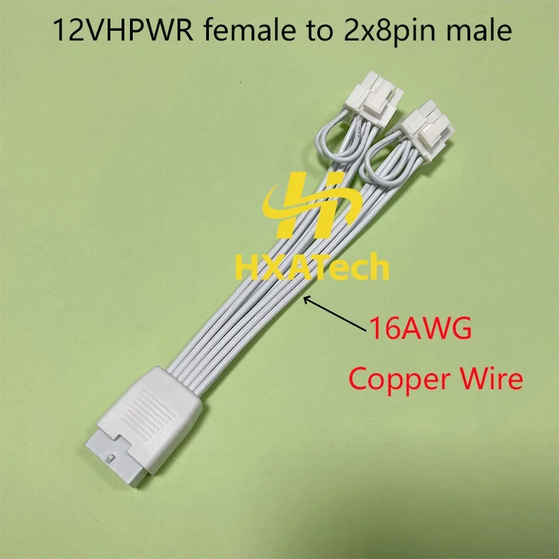 HXATech-White16AWG PCIE5.0 12VHPWR на 2x8pin (6 + 2) Кабель питания графического процессора для видеокарты 12-контактный на двойной 8-контактный кабель-конвертер для карт PCIe
HXATech-White16AWG PCIE5.0 12VHPWR на 2x8pin (6 + 2) Кабель питания графического процессора для видеокарты 12-контактный на двойной 8-контактный кабель-конвертер для карт PCIe
