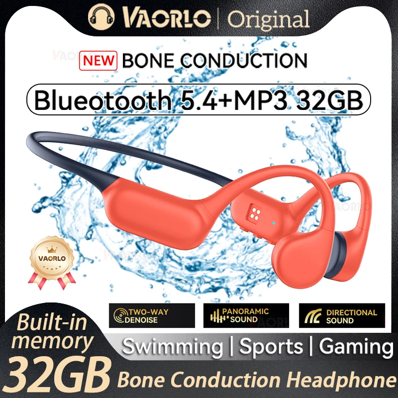 Bone Conduction Headphone IPX8 Waterproof Sports Swimming Headsets Bluetooth 5.4+32G MP3 Music Player Bone Conduction Earphones
Bone Conduction Headphone IPX8 Waterproof Sports Swimming Headsets Bluetooth 5.4+32G MP3 Music Player Bone Conduction Earphones