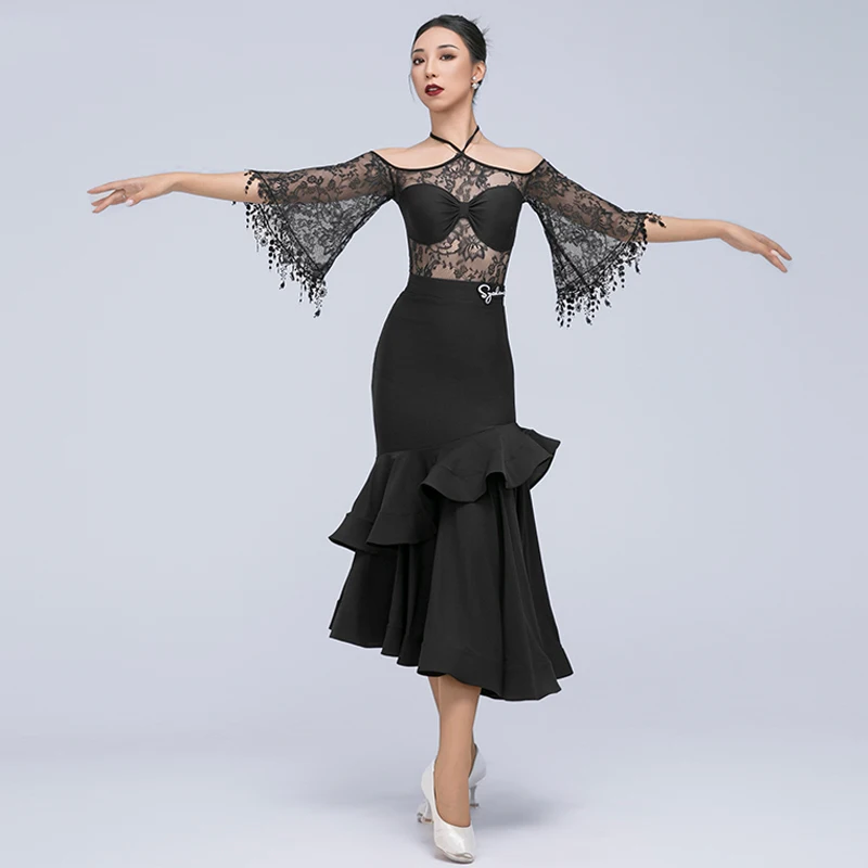 Costume Waltz Dance Wear Performance Dresses 2025 Ballroom Dance Clothes Women Black Lace Tops Skirt Adult Latin Dance
Costume Waltz Dance Wear Performance Dresses 2025 Ballroom Dance Clothes Women Black Lace Tops Skirt Adult Latin Dance