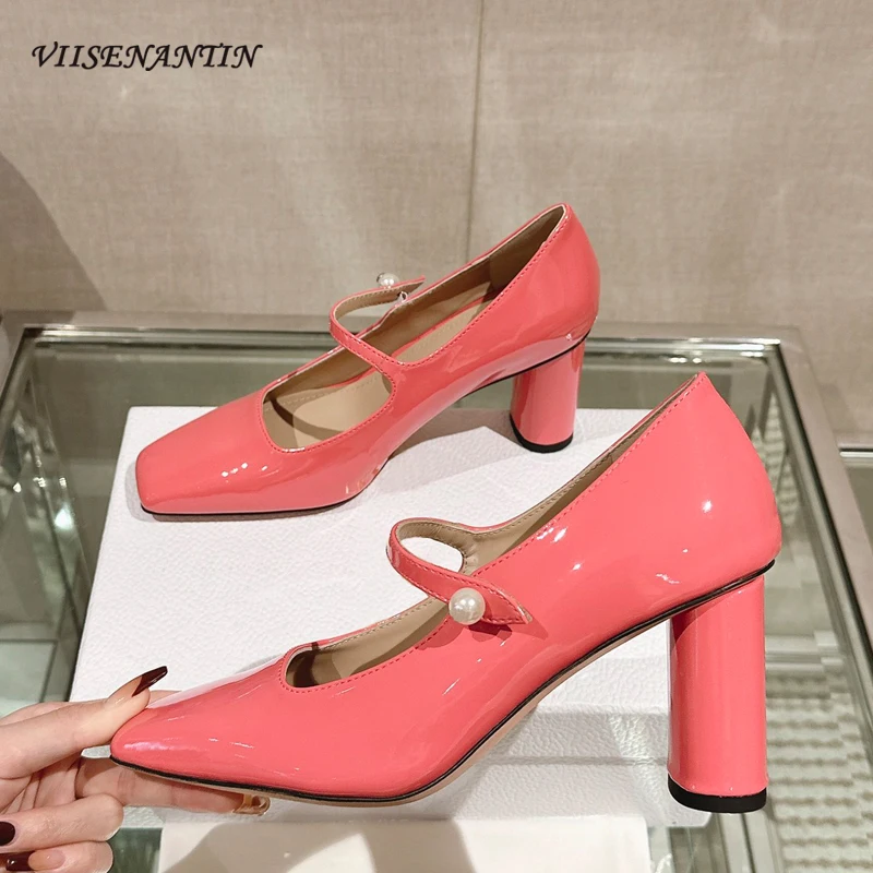 2024 Early Spring New Mary Jane Shoes Pearl Buckle Square Toe High Heel Single Shoes for Women Solid Simple Designer Party Pumps
2024 Early Spring New Mary Jane Shoes Pearl Buckle Square Toe High Heel Single Shoes for Women Solid Simple Designer Party Pumps