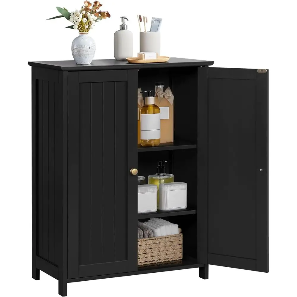 Black Bathroom Floor Cabinet, Freestanding Storage Cabinet with Double Doors & Adjustable Shelves for Living Room
Black Bathroom Floor Cabinet, Freestanding Storage Cabinet with Double Doors & Adjustable Shelves for Living Room