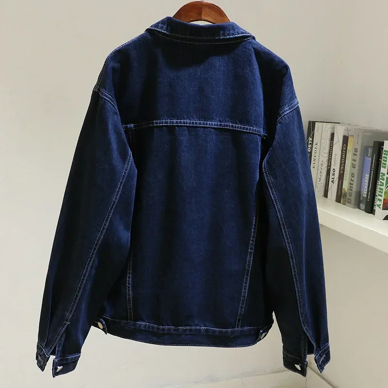 Spring Vintage Dark Blue Loose Short Denim Jacket Women Big Pocket Long Sleeve Cowboy Outerwear Harajuku Jeans Jackets Female
Spring Vintage Dark Blue Loose Short Denim Jacket Women Big Pocket Long Sleeve Cowboy Outerwear Harajuku Jeans Jackets Female