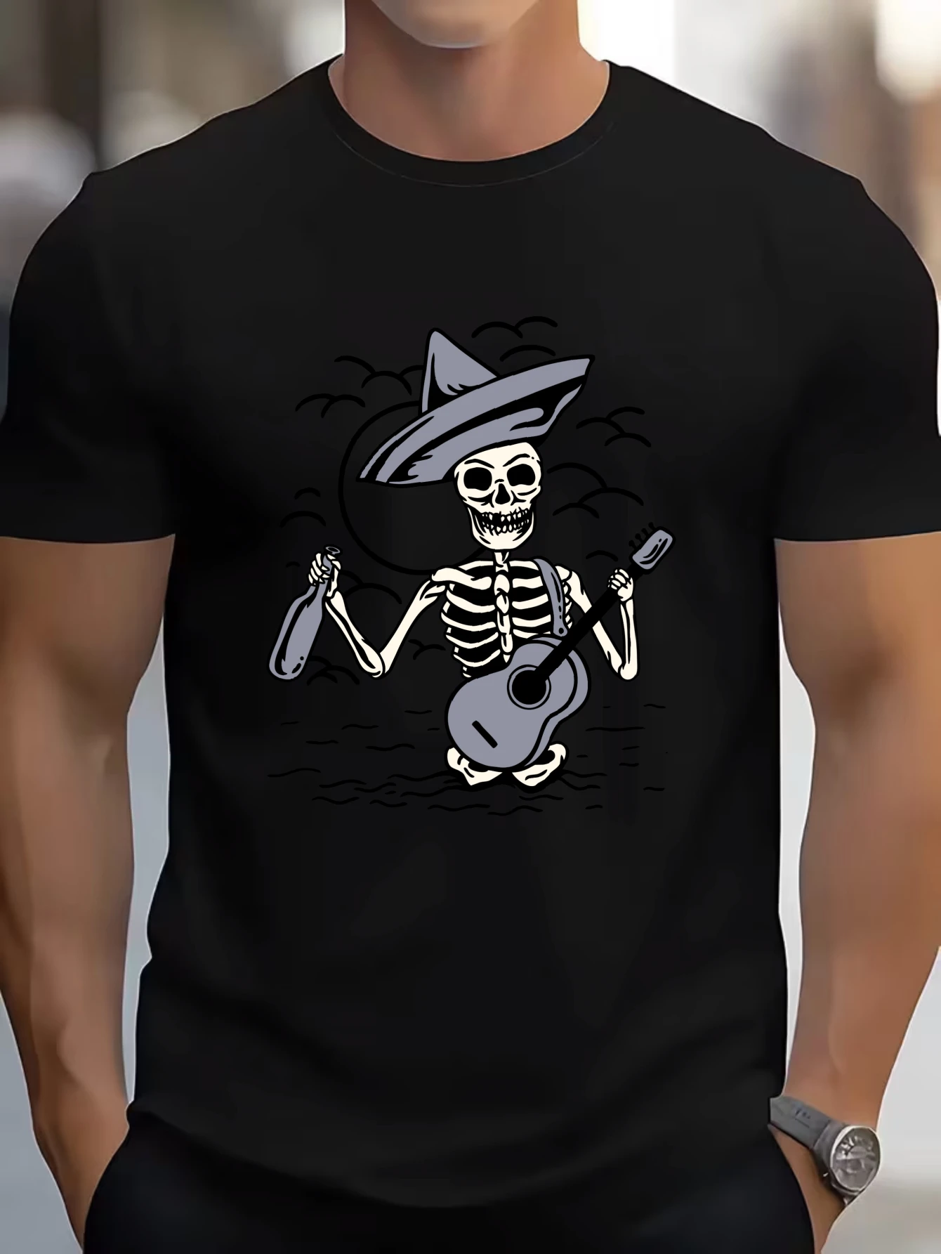 Vintage Dark Skull Graphic T-Shirt for Men, Gothic Streetwear Short Sleeve Tee, Casual Skull Print Tops
Vintage Dark Skull Graphic T-Shirt for Men, Gothic Streetwear Short Sleeve Tee, Casual Skull Print Tops