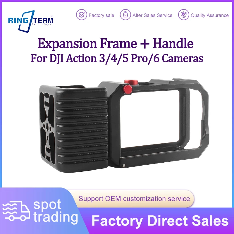 For DJI Action 3/4/5 Pro/6 Camera Cage Aluminum Alloy Expansion Frame with Handle Vlog Shooting Accessory
For DJI Action 3/4/5 Pro/6 Camera Cage Aluminum Alloy Expansion Frame with Handle Vlog Shooting Accessory