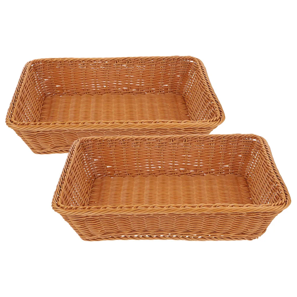 2Pcs Woven Fruit Basket Vegetable Tray Kitchen Storage Organizer Home Decor Bread Display Simple Basket Household Tool
2Pcs Woven Fruit Basket Vegetable Tray Kitchen Storage Organizer Home Decor Bread Display Simple Basket Household Tool
