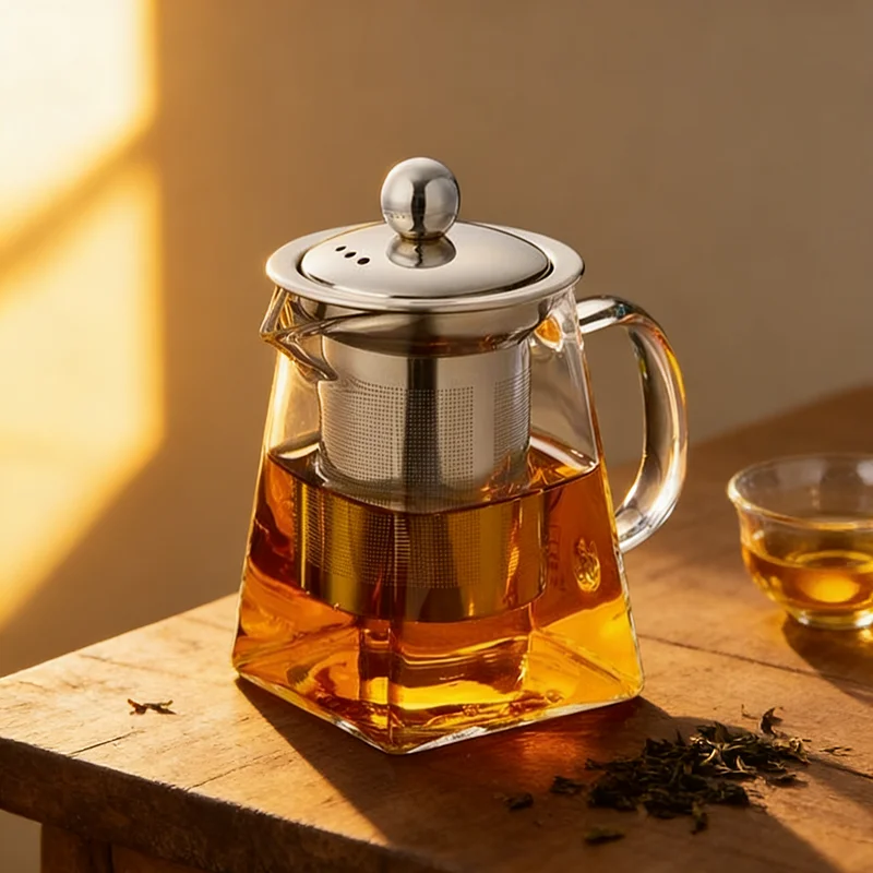 Heat Resistant Glass Teapot with Infuser, Stainless Steel Filter for Loose Leaf Tea & Coffee, Clear Kettle, Stovetop Safe
Heat Resistant Glass Teapot with Infuser, Stainless Steel Filter for Loose Leaf Tea & Coffee, Clear Kettle, Stovetop Safe