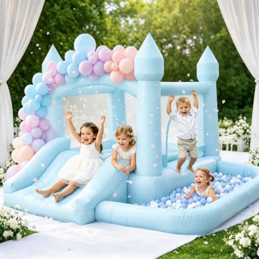 Indoor Outdoor Blue Bounce House for 3-6 Years: Inflatable Bouncer Castle with Slide, Ball Pit, Air Blower, 10FT X 10FT X 7FT D
Indoor Outdoor Blue Bounce House for 3-6 Years: Inflatable Bouncer Castle with Slide, Ball Pit, Air Blower, 10FT X 10FT X 7FT D
