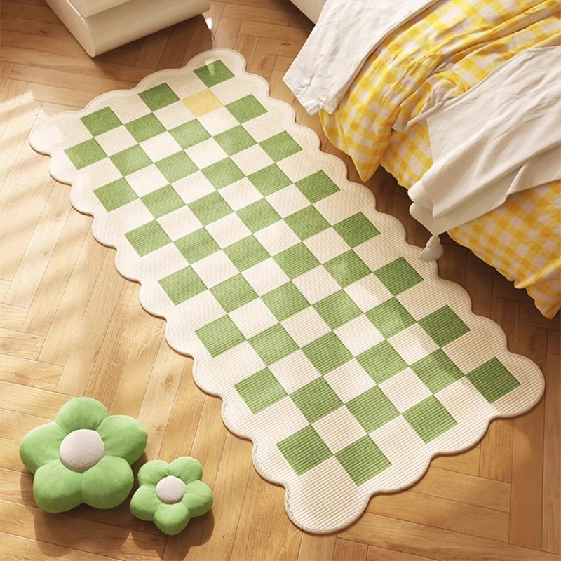 Fre een Plaid Waterproof Carpet Bedroom Bede Irregular ape Main Bedroom Crystal Velvet Fabric Living Room Rug
Fre een Plaid Waterproof Carpet Bedroom Bede Irregular ape Main Bedroom Crystal Velvet Fabric Living Room Rug