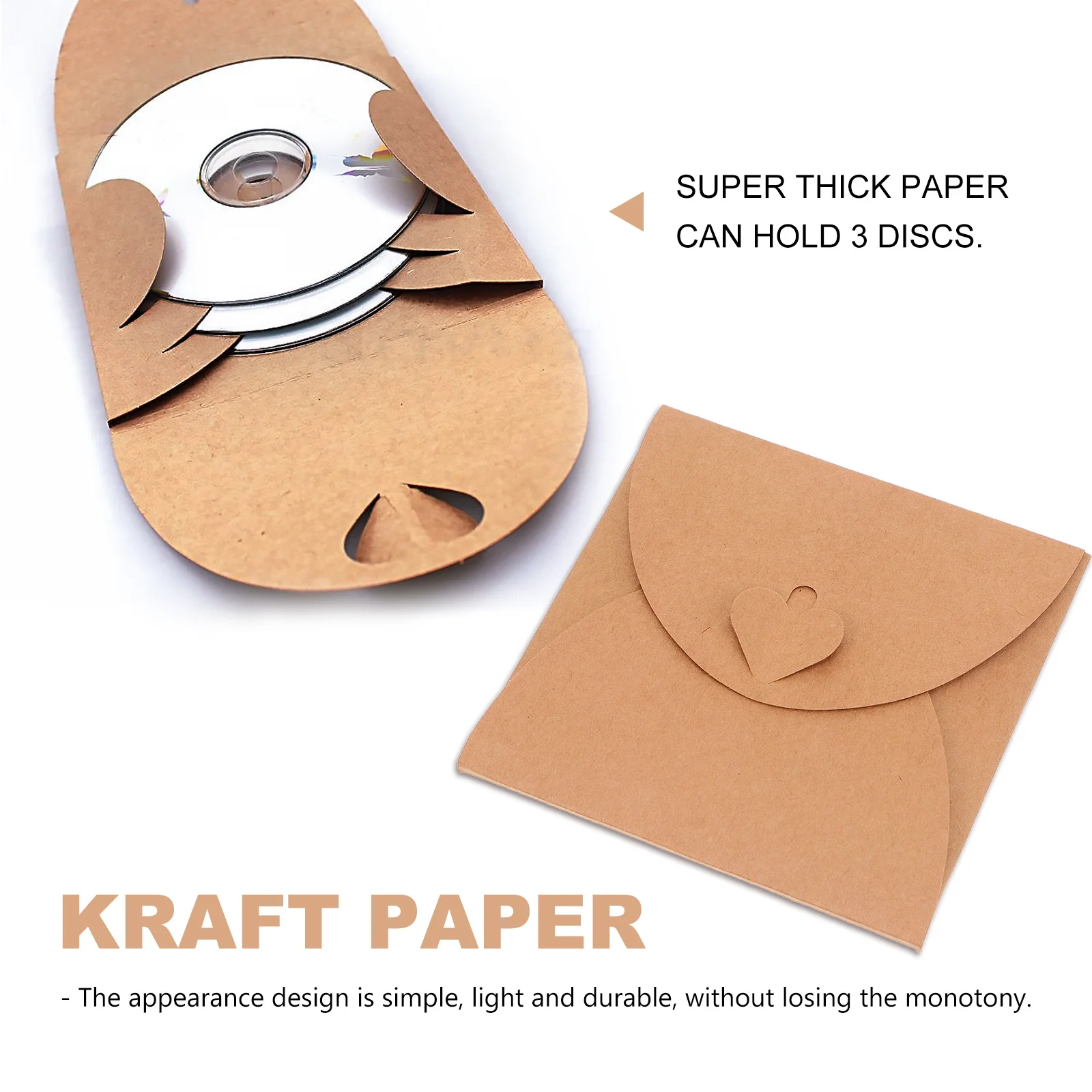 20Pcs Kraft Paper Cd Storage Bag Multi-Disc Durable Simple Envelope Pouch Environmental Safe Paper Cd Packing Bag
20Pcs Kraft Paper Cd Storage Bag Multi-Disc Durable Simple Envelope Pouch Environmental Safe Paper Cd Packing Bag