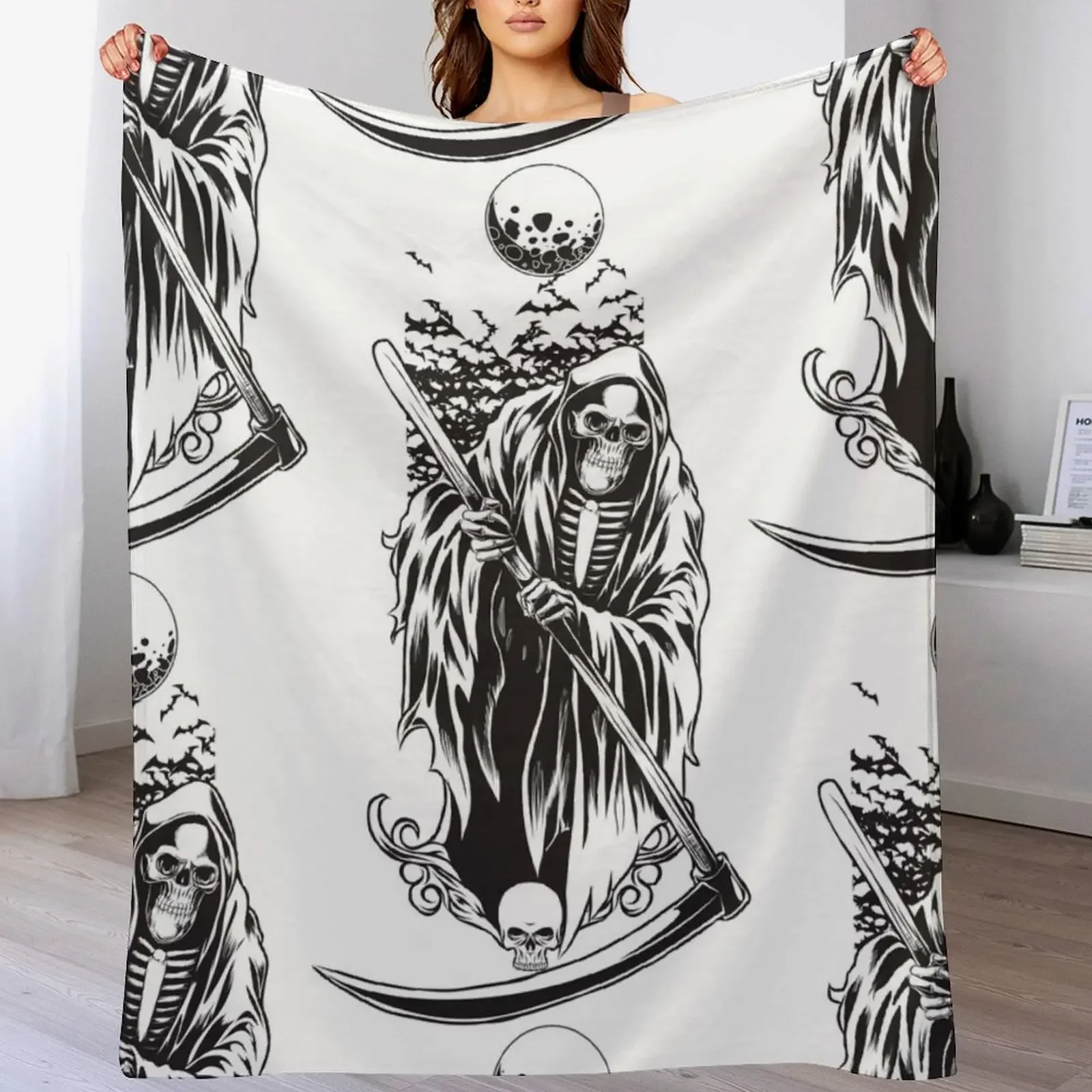 Grim Reaper Night Throw Blanket Soft Breathable Blanket for Night Sleeping
Grim Reaper Night Throw Blanket Soft Breathable Blanket for Night Sleeping