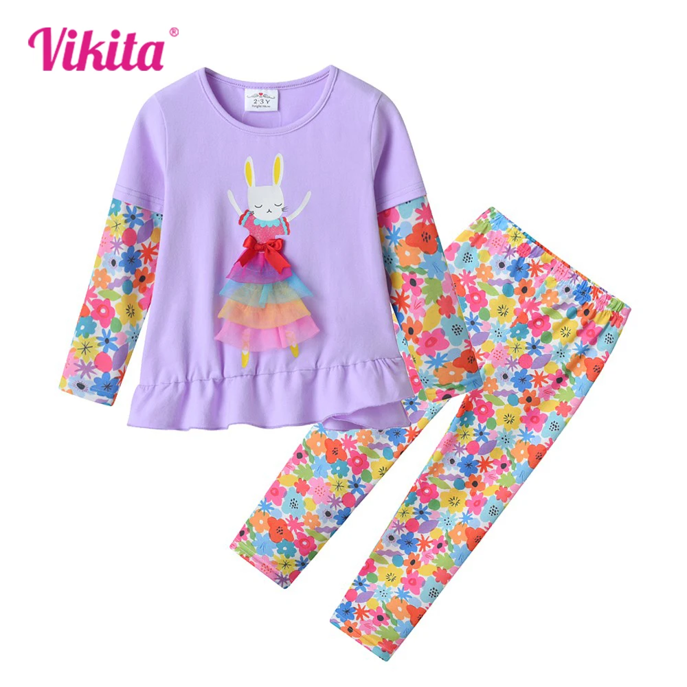 VIKITA Children Clothing Kids Rabbit Floral Print Long Sleeve Cotton Casual Tops Tees and Pants 2 Pcs Suit Kids Clothes Sets
VIKITA Children Clothing Kids Rabbit Floral Print Long Sleeve Cotton Casual Tops Tees and Pants 2 Pcs Suit Kids Clothes Sets