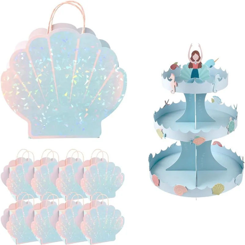Little Mermaid Party Decorations Blue Paper Cupcake Stand With Shell Gift Candy Bags for Under The Sea Party Candy Bar Supplies
Little Mermaid Party Decorations Blue Paper Cupcake Stand With Shell Gift Candy Bags for Under The Sea Party Candy Bar Supplies