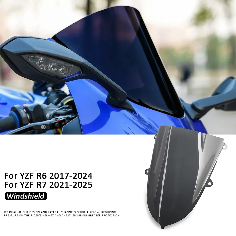 Windscreen Windshield 2025-2021 YZFR7 Screen Wind Deflector Double Bubble Spoiler Fairing For YAMAHA YZFR6 2017-2024 YZF R6 R7
Windscreen Windshield 2025-2021 YZFR7 Screen Wind Deflector Double Bubble Spoiler Fairing For YAMAHA YZFR6 2017-2024 YZF R6 R7