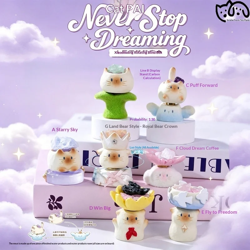 Pai Dream Crystal Cat Blind Box, Rotating Statue, Cute Pet Handheld Collection, Decompression, Desktop Decoration, Birthday Gift
Pai Dream Crystal Cat Blind Box, Rotating Statue, Cute Pet Handheld Collection, Decompression, Desktop Decoration, Birthday Gift
