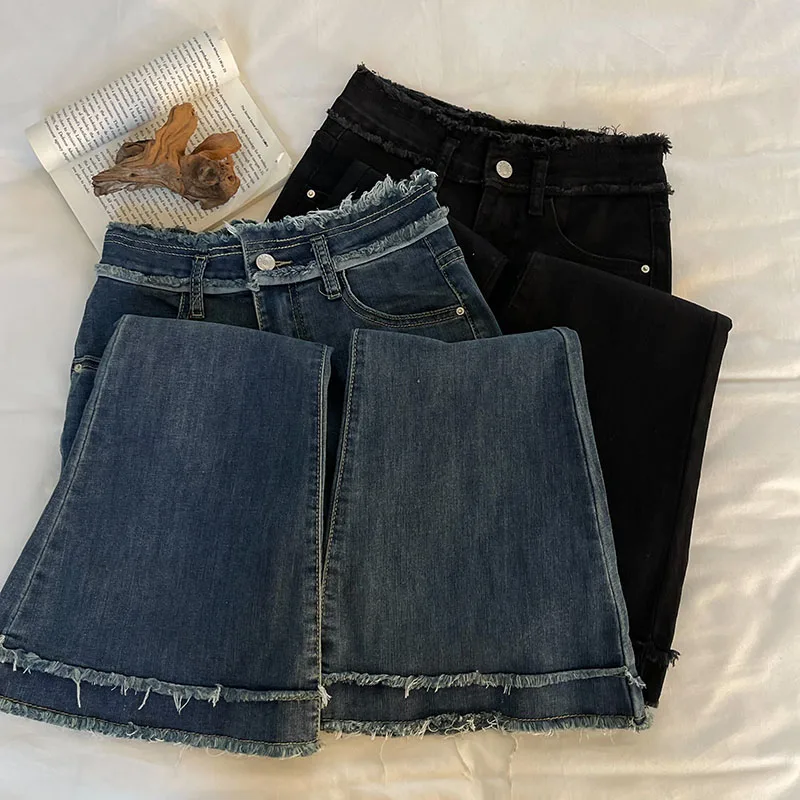 Boot Cut Women Denim Trousers Solid Slim High Waist Streetwear Jeans Ripped Tassel Ankle Length Leisure Pants 2023 Spring New In
Boot Cut Women Denim Trousers Solid Slim High Waist Streetwear Jeans Ripped Tassel Ankle Length Leisure Pants 2023 Spring New In