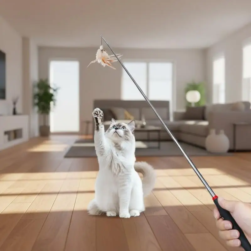 Retractable Cat Teaser Metal Wand Interactive Long Durable Pet Play Toy for Indoor Kitten Training Play
Retractable Cat Teaser Metal Wand Interactive Long Durable Pet Play Toy for Indoor Kitten Training Play