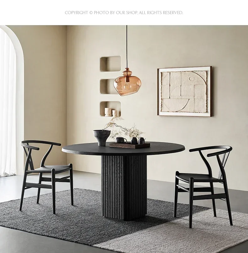 Black Italian Oak Solid Wood round Table Modern Minimalist
Black Italian Oak Solid Wood round Table Modern Minimalist