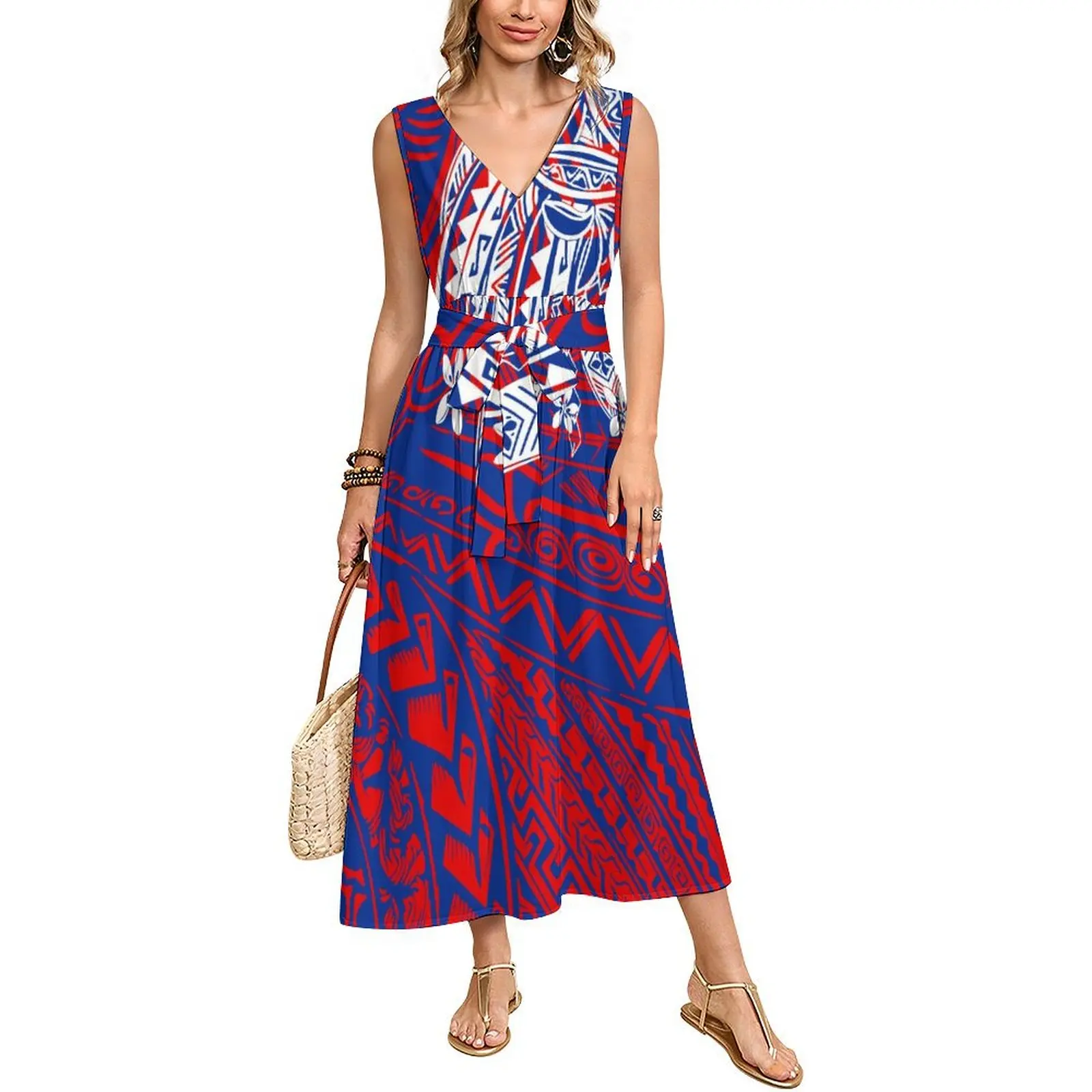 Summer Cool Loose V-Neck Vest Sleeveless Long Cinched Waist Lace-Up Women'S Dress Polynesian Custom Dress Pattern
Summer Cool Loose V-Neck Vest Sleeveless Long Cinched Waist Lace-Up Women'S Dress Polynesian Custom Dress Pattern