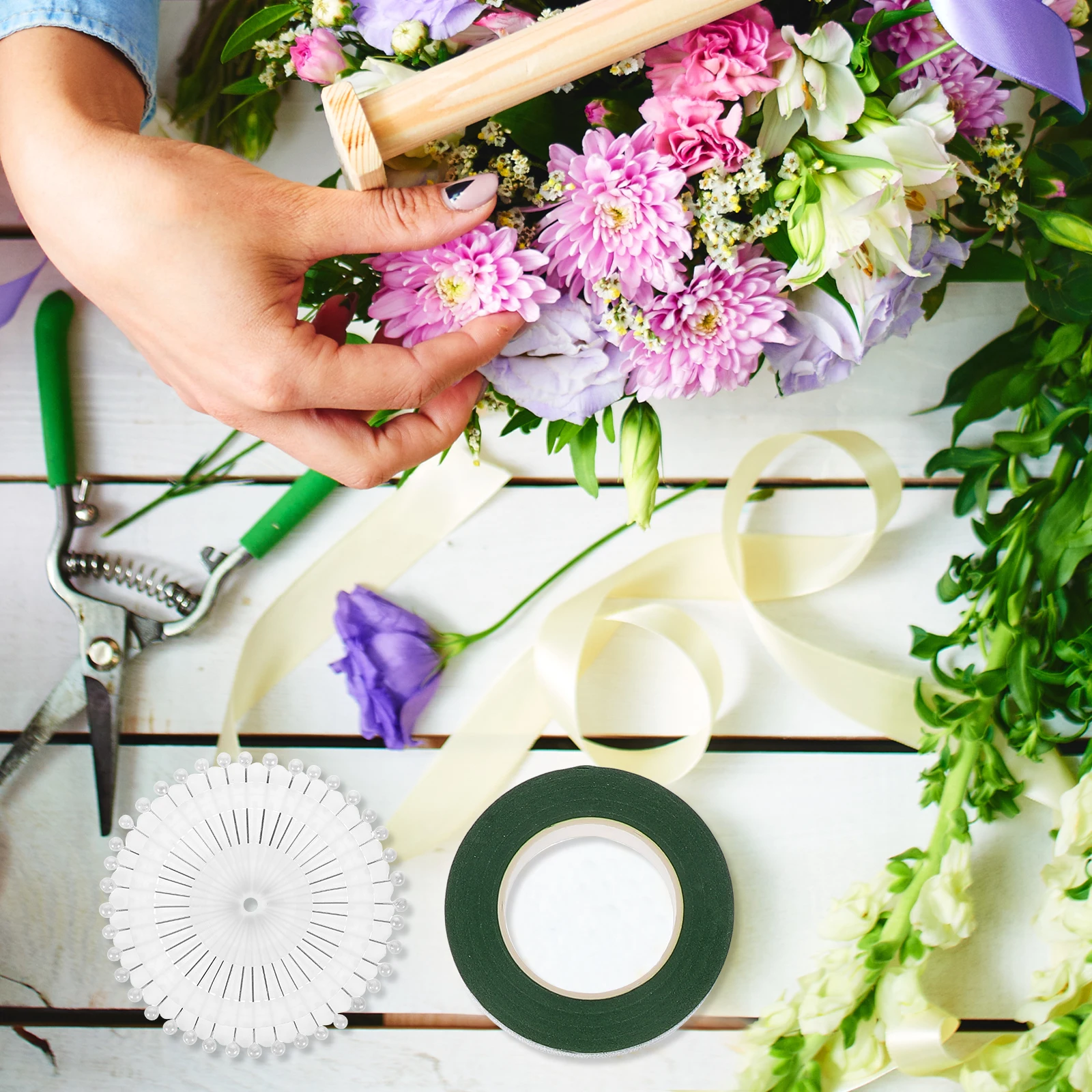 Floral Tool Set Artificial Flower Branch Stems Green Decorative Wire Stem Wraps for Bouquet Wedding Home Garden Office Crafts
Floral Tool Set Artificial Flower Branch Stems Green Decorative Wire Stem Wraps for Bouquet Wedding Home Garden Office Crafts