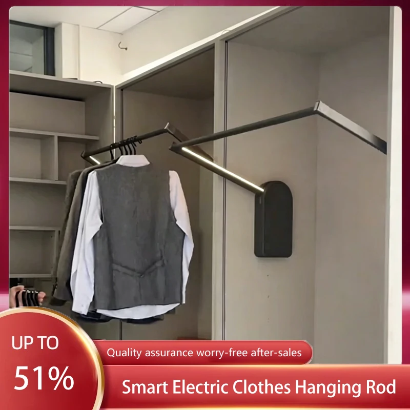 Advanced Electric Wardrobe Clothes Hanger Pull Down Telescopic Rod With Voice Remote Control Touch Sensor And Auto Return
Advanced Electric Wardrobe Clothes Hanger Pull Down Telescopic Rod With Voice Remote Control Touch Sensor And Auto Return