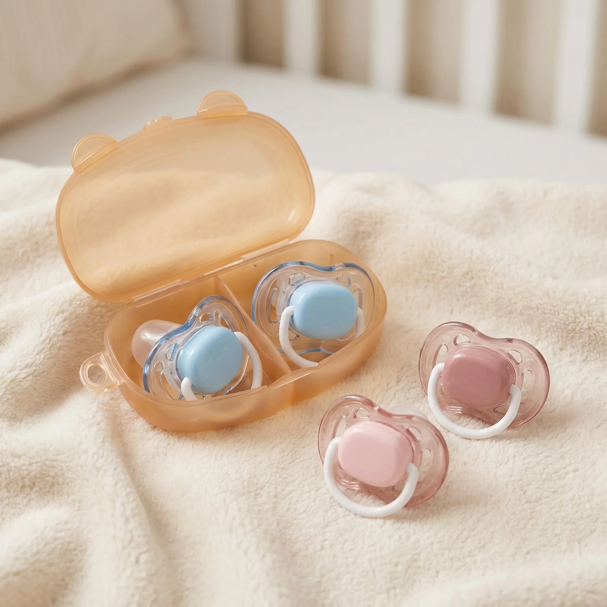 2pcs Day & Night Dual-Use Baby TRITAN Pacifier with Box, Two Styles: Round & Orthodontic Soother Pacifier with Storage Box
2pcs Day & Night Dual-Use Baby TRITAN Pacifier with Box, Two Styles: Round & Orthodontic Soother Pacifier with Storage Box