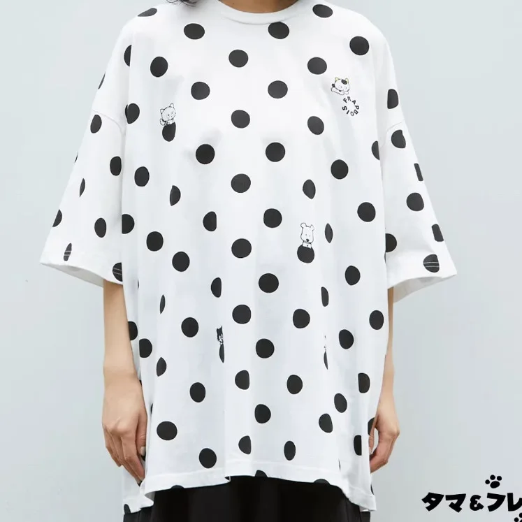 Japanese Sle 25 New FRAPBOIS Dog Cartoon Polka Dot ort Sve Pure Cotton Casual Loose Fit T-irt for Men And Women
Japanese Sle 25 New FRAPBOIS Dog Cartoon Polka Dot ort Sve Pure Cotton Casual Loose Fit T-irt for Men And Women