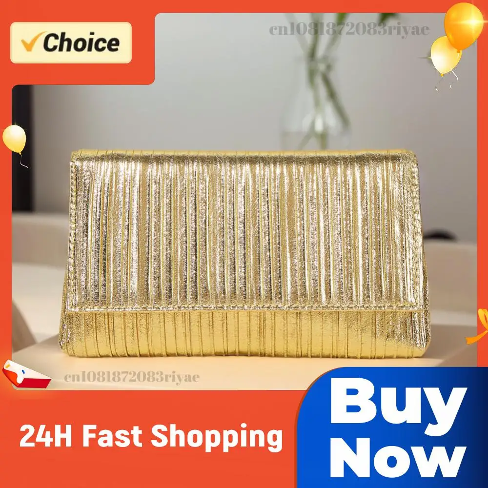 Женская сумка-клатч из металлизированной искусственной кожи с плиссировкой, сумка-конверт с клапаном, сумка через плечо, блестящая сумка для свадьбы и вечеринок
Женская сумка-клатч из металлизированной искусственной кожи с плиссировкой, сумка-конверт с клапаном, сумка через плечо, блестящая сумка для свадьбы и вечеринок