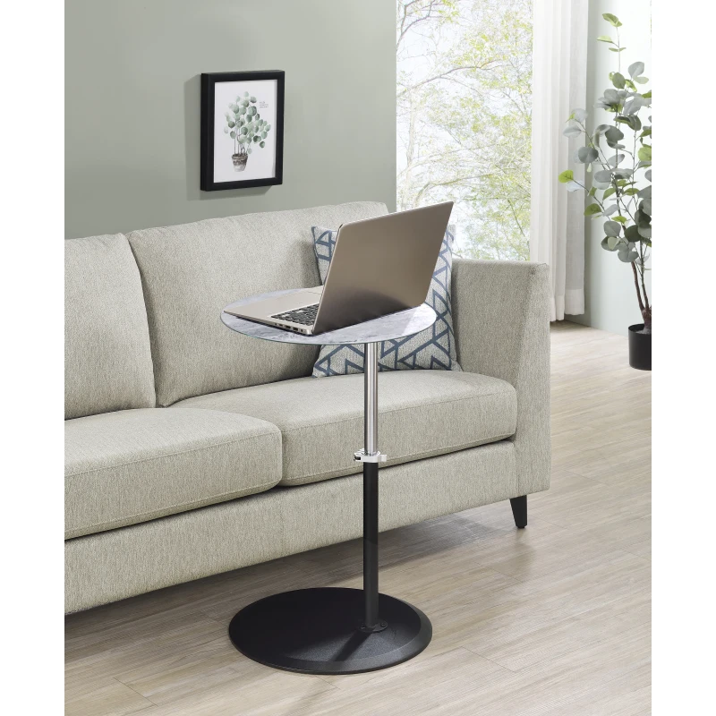 Orbit 15.5" End Table with Height Adjustable Gray Marble Textured Top
Orbit 15.5" End Table with Height Adjustable Gray Marble Textured Top