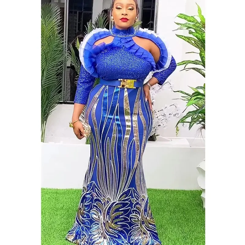 Plus Size Evening Dresses for Women African Luxury Sequin Gown Elegant Turkey Wedding Party Long Dress Ankara Ladies Clothing
Plus Size Evening Dresses for Women African Luxury Sequin Gown Elegant Turkey Wedding Party Long Dress Ankara Ladies Clothing