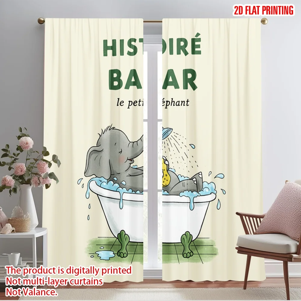 2pcs 2D flat printing Curtains Histoire Babar Elephant Bath Polyester Without Electricity Holiday Decorations for Festive
2pcs 2D flat printing Curtains Histoire Babar Elephant Bath Polyester Without Electricity Holiday Decorations for Festive
