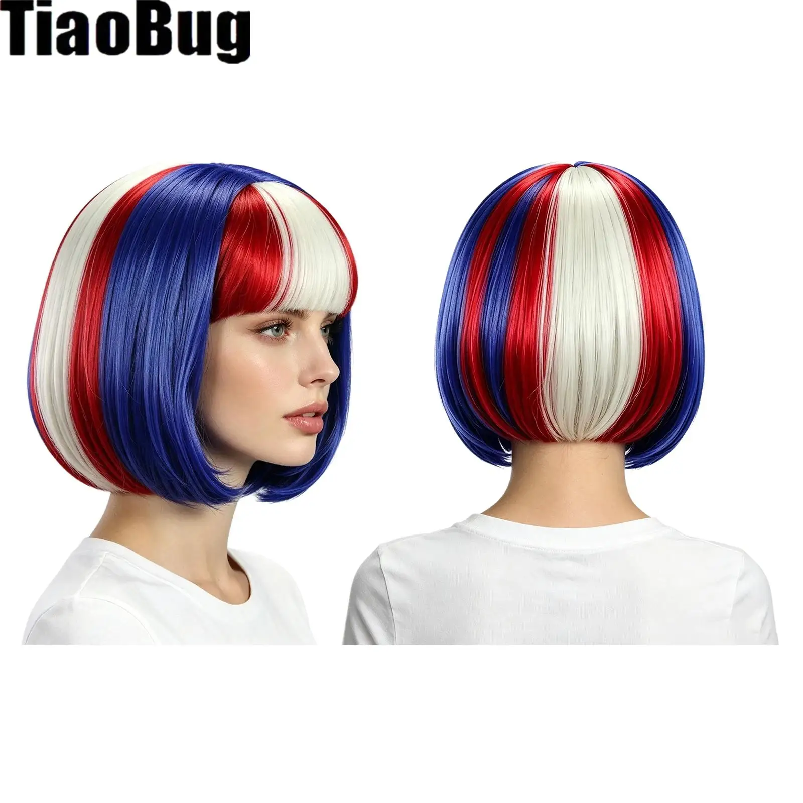 Red White Blue Neat Bang Bob Wig Short Straight Synthetic Cosplay Hair for Halloween Theme Party Role Play Costume Accessory
Red White Blue Neat Bang Bob Wig Short Straight Synthetic Cosplay Hair for Halloween Theme Party Role Play Costume Accessory