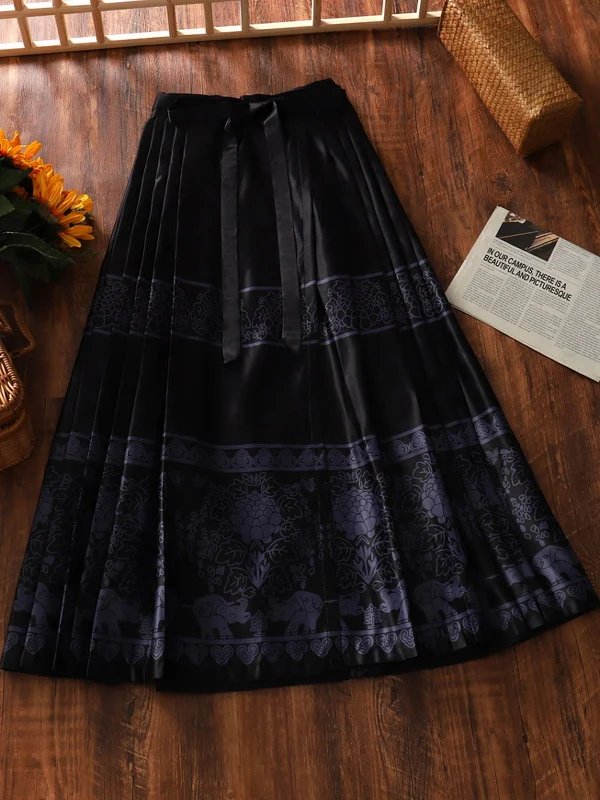 Chic Chinese Sle Long Elastic Waist Pleated Skirt Versatile Belted Mid-Length Commute High Waist Skirt for Women
Chic Chinese Sle Long Elastic Waist Pleated Skirt Versatile Belted Mid-Length Commute High Waist Skirt for Women