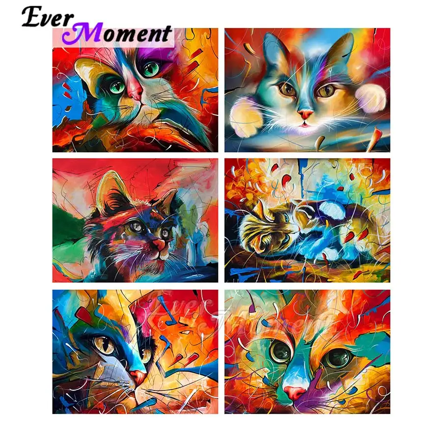 Алмазная картина Ever Moment, красочный кот, полная квадратная дрель из смолы, украшение на стену, подарок для подарка изображению ASF2235
Алмазная картина Ever Moment, красочный кот, полная квадратная дрель из смолы, украшение на стену, подарок для подарка изображению ASF2235