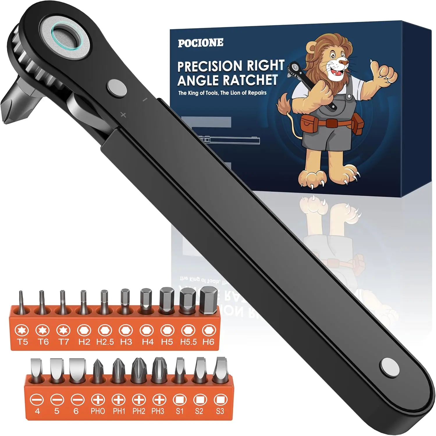 Right Angle Screwdriver Set: T5 T6 T7 Torx Bits, Ratchet Wrench, Allen Keys, 21-Piece Tool Kit for Tight Spaces, Stocking Stuffers for Men
Right Angle Screwdriver Set: T5 T6 T7 Torx Bits, Ratchet Wrench, Allen Keys, 21-Piece Tool Kit for Tight Spaces, Stocking Stuffers for Men
