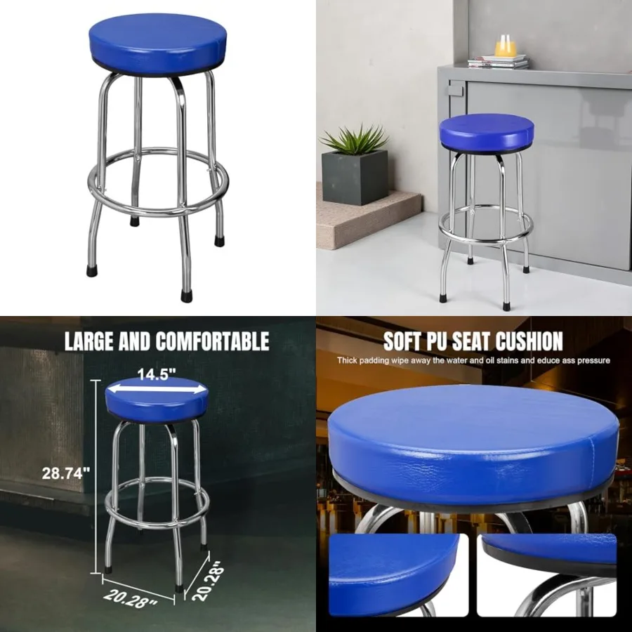 Torin Swivel Bar Stool: Padded Garage/Shop Seat with Chrome Plated Legs
Torin Swivel Bar Stool: Padded Garage/Shop Seat with Chrome Plated Legs