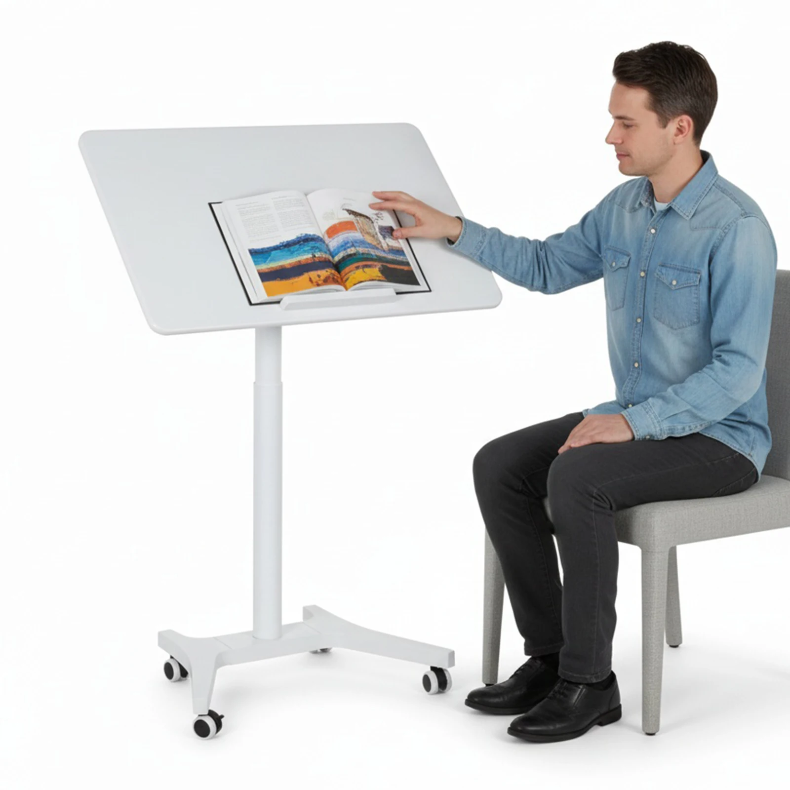 Pneumatic Laptop Standing Desk Height Adjustable Rolling Laptop Desk Folding with Brake for Home Office Classroom
Pneumatic Laptop Standing Desk Height Adjustable Rolling Laptop Desk Folding with Brake for Home Office Classroom