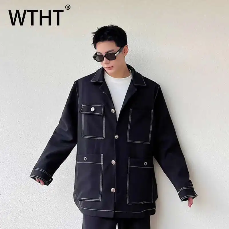 WTHT Fashion 2025 Summer Men's Pockets Bright Line Solid Color Blazer Coats Trendy Turn Down Collar Casual Jackets Male 2A0397
WTHT Fashion 2025 Summer Men's Pockets Bright Line Solid Color Blazer Coats Trendy Turn Down Collar Casual Jackets Male 2A0397