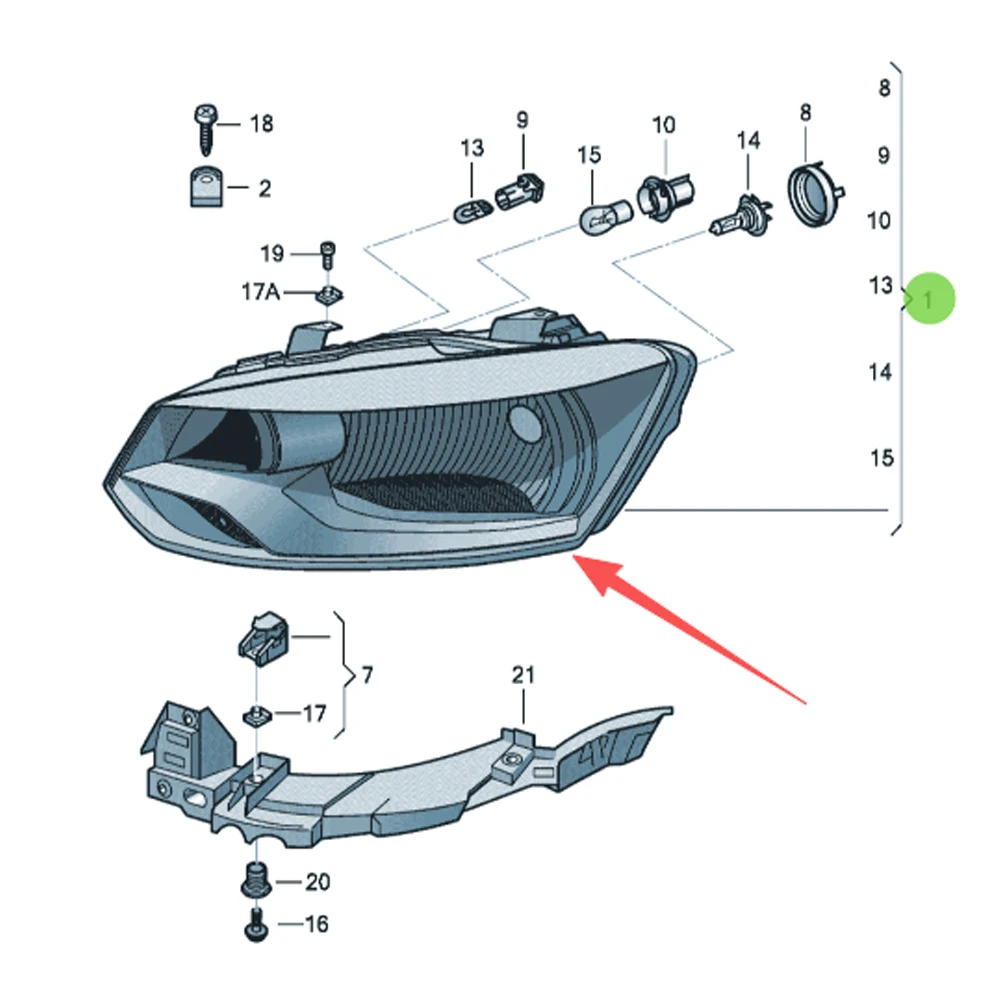6RD941015A 6RD941016A The headlamps For VW Polo 2011-2019
6RD941015A 6RD941016A The headlamps For VW Polo 2011-2019
