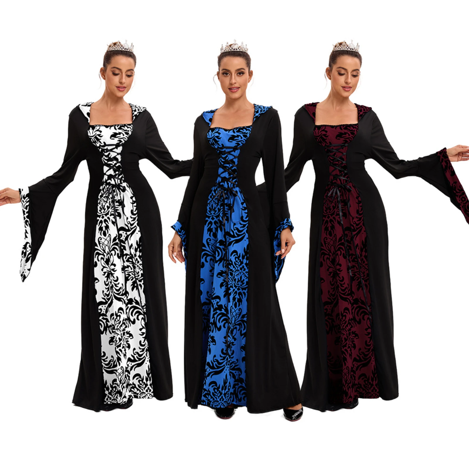 Medieval Victorian Court Dress Lace Splice Wide Skirt Vintage Artistic Renaissance Dress For Special Halloween Cosplay Outfit
Medieval Victorian Court Dress Lace Splice Wide Skirt Vintage Artistic Renaissance Dress For Special Halloween Cosplay Outfit