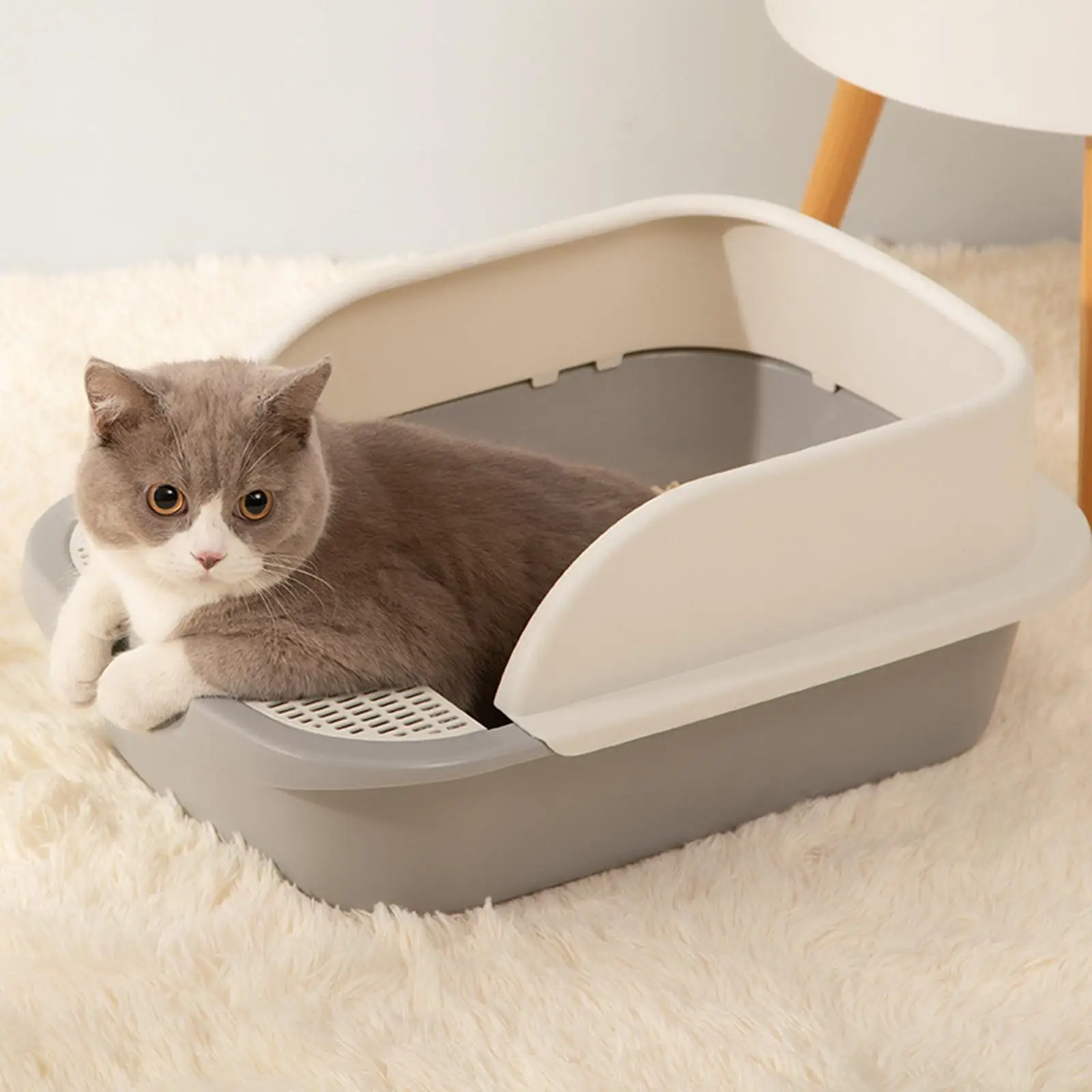 Pet Cat Toilet Tray Large Space Semi Enclosed Sand Box Removable Anti Splashing for Kitten Travel Supplies
Pet Cat Toilet Tray Large Space Semi Enclosed Sand Box Removable Anti Splashing for Kitten Travel Supplies