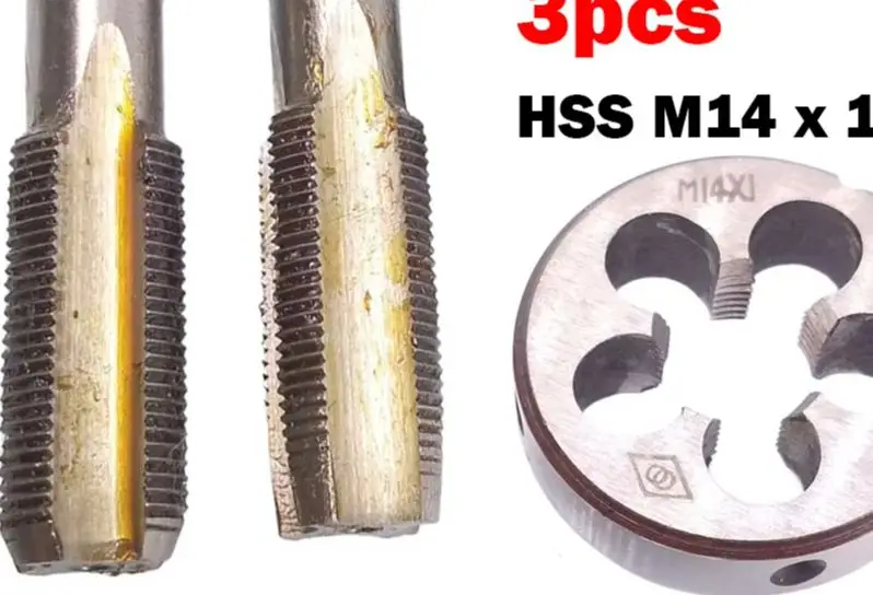 3-Piece High-Speed Steel M14X1mm Tap And M14X1mm Die Metric Right-Hand Thread Tap 79mm Hand Tools
3-Piece High-Speed Steel M14X1mm Tap And M14X1mm Die Metric Right-Hand Thread Tap 79mm Hand Tools